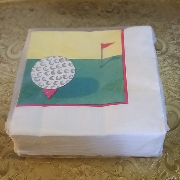 Vintage Golf Decanter & Gold Rimmed Glasses Barware Set & Cocktail Napki… - Picture 11 of 15